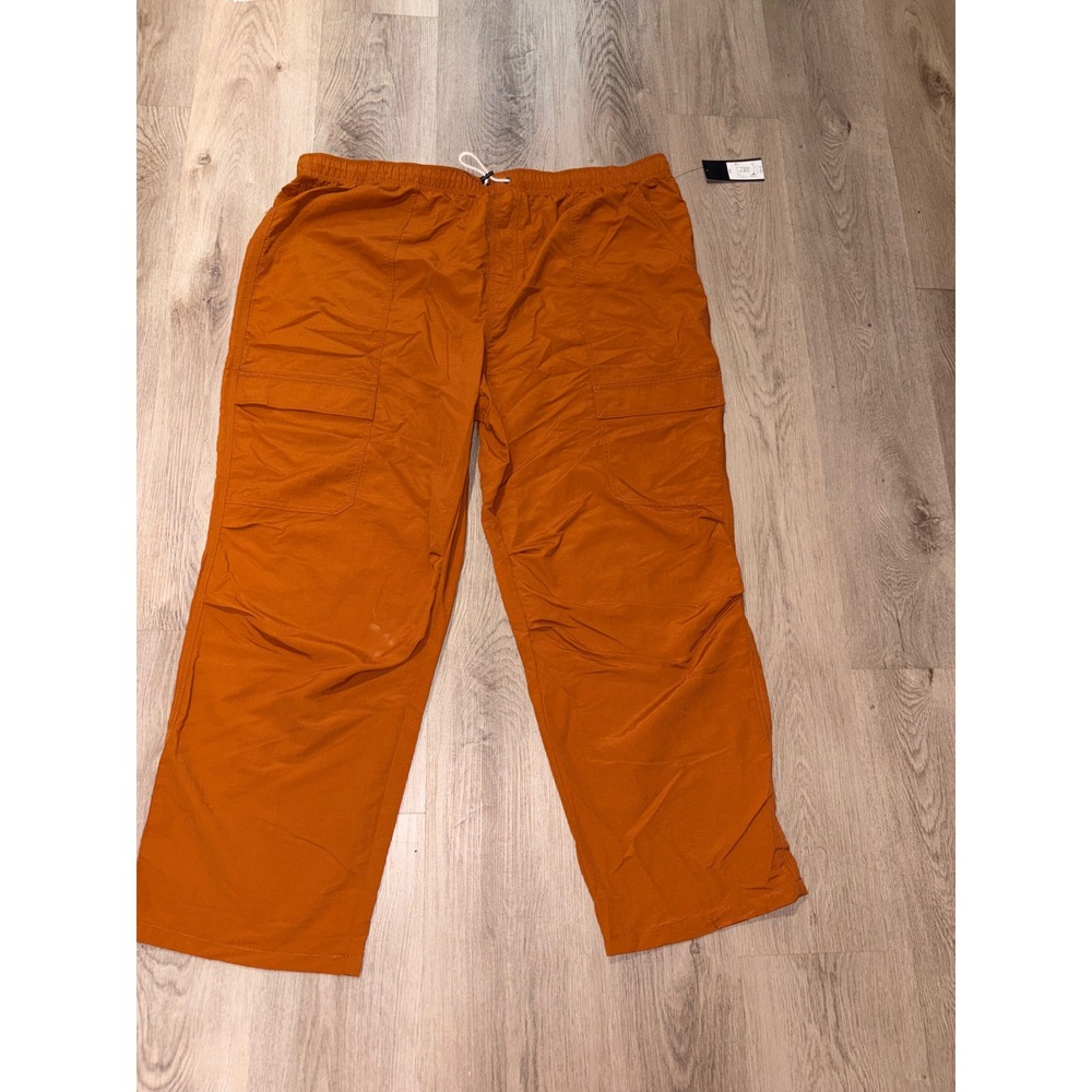 Original Use Mens XXL Burnt Orange Cargo Pants Elastic Waist Drawstring New